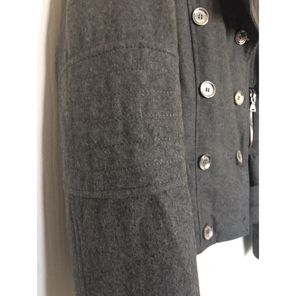 Express Gray Ruffled Bottom Wool Jacket - image 6